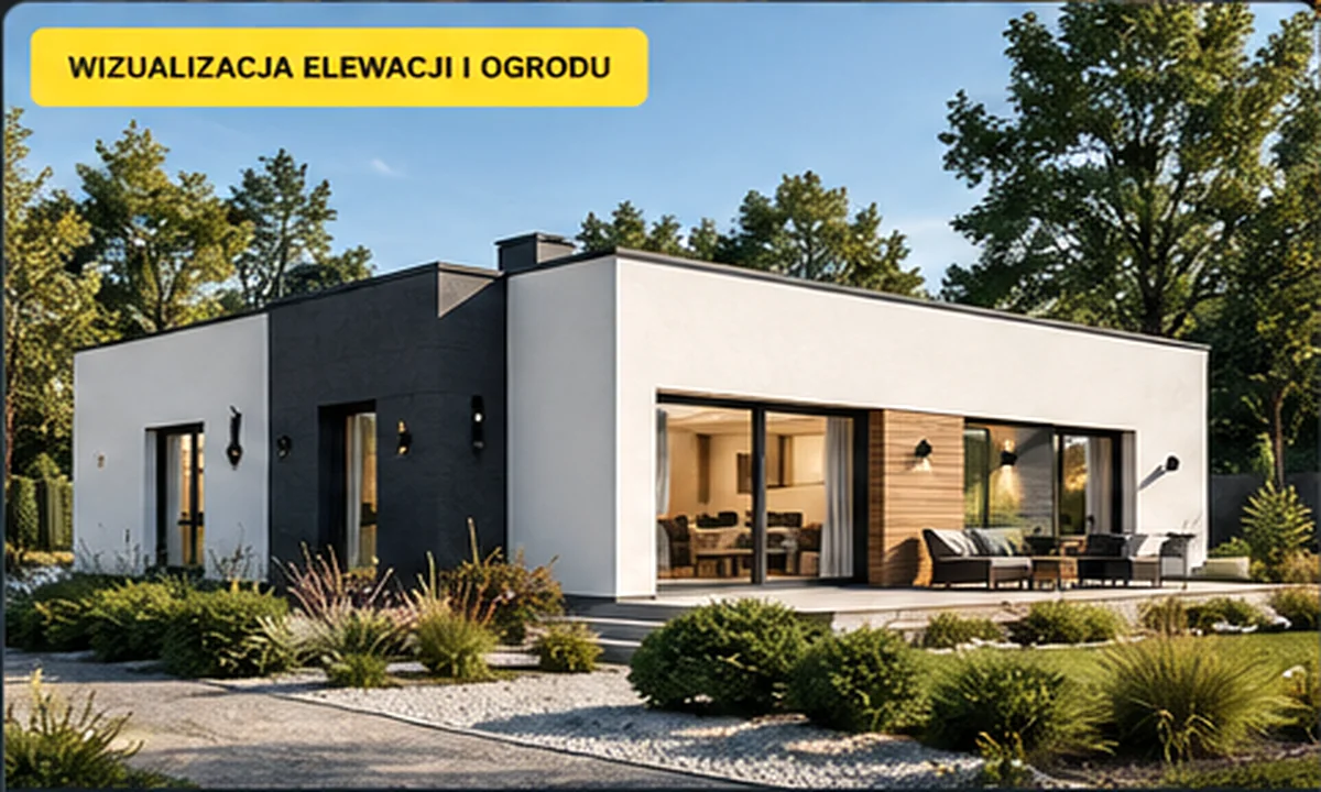 DPK Wiąz - wizualizacja domu z ogrodem